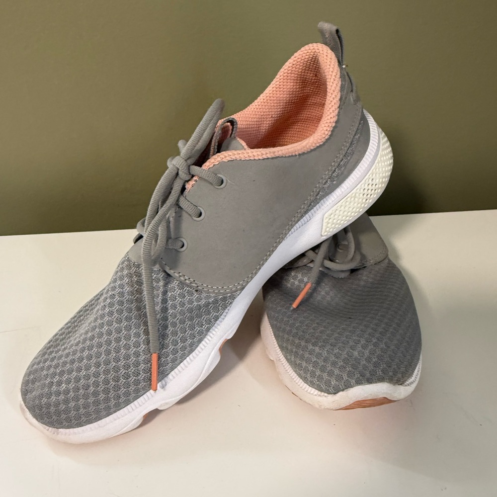 Gray and Pink Sperry Athletic Sneakers